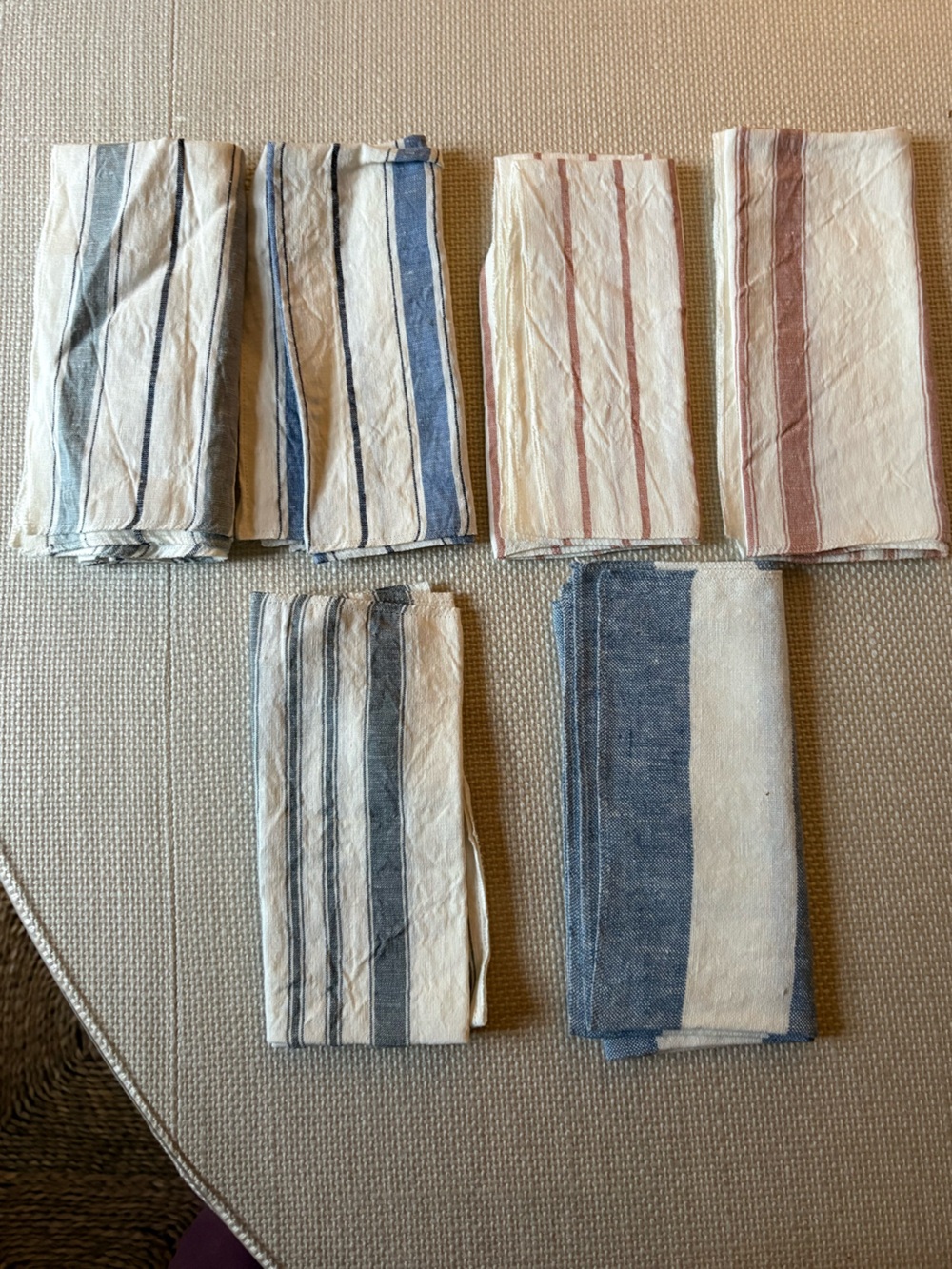 Six linen new napkins